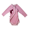 mitwachsender Baby Wickelbody in altrosa langarm Bio Baumwolle Ökotex
