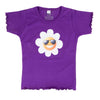 T-Shirt in Violett mit Blume Kurzarm | sticklett Online Store.