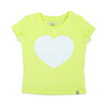T-Shirt in lime mit Herz kurzarm | sticklett Online Store.
