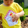 Mädchen T-Shirt mit Vogelhaus in gelb | sticklett Online Store.